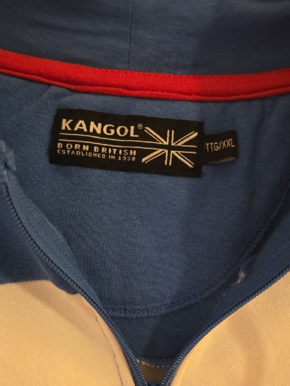 Kangol Blue White Red Striped Hooded Zip Jacket - Picture 4 of 6